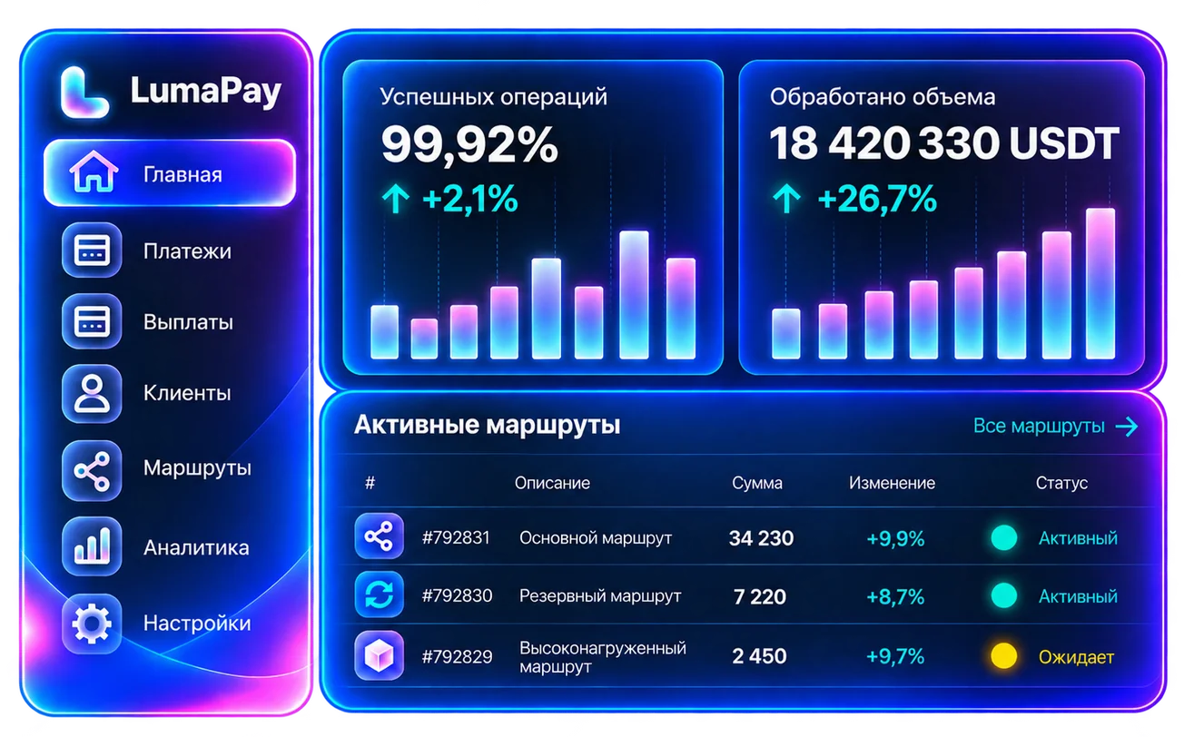 Кабинет трейдера LumaPay
